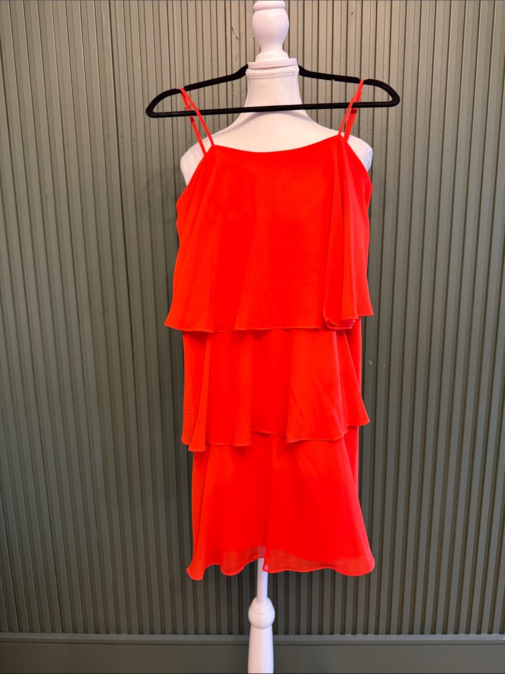 Sam Edelman Bright Red Layered Spaghetti Strap Mini Dress